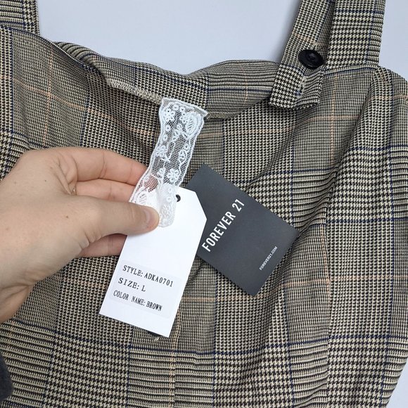 NWT Forever 21 Plaid Jumper/Romper - Picture 5 of 6